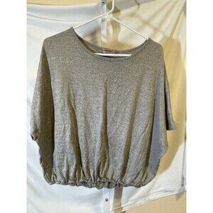 SJS Women’s Crop Top Xl Tan Brown Shirt Sleeve